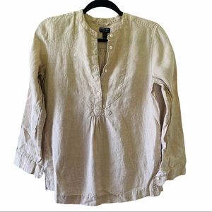 J Crew Baird McNutt Size 2 Beige Linen Top